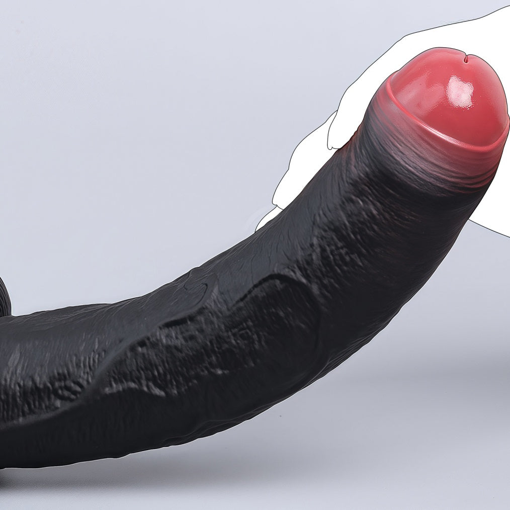 Big Black Realistic Dildo – Platinum Silicone Vein Texture Suction Cup Fetish Toy | Domlust