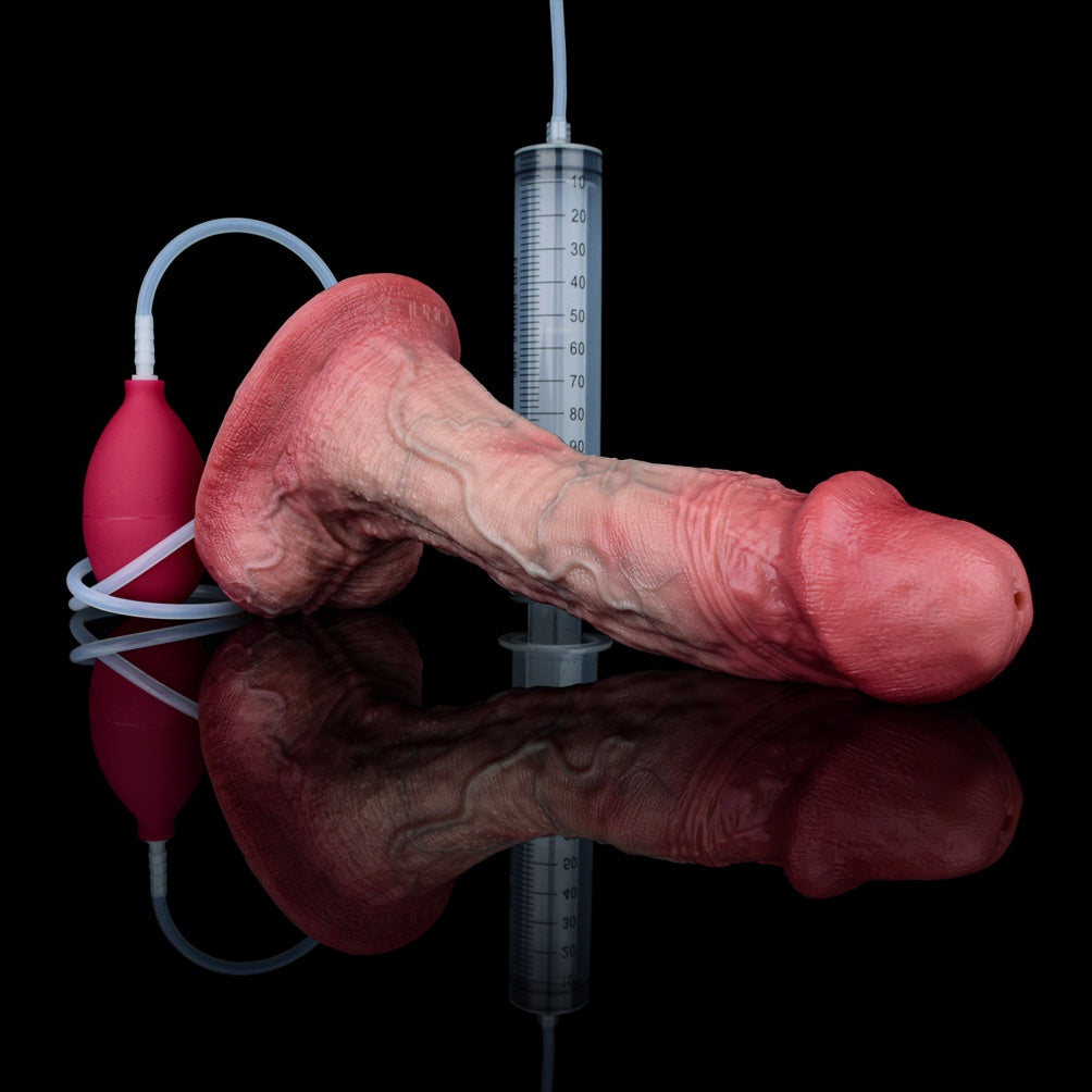 Squirting Dildo Flesh Tone 9.6 Inch – Dual-Layer Bareskin Realistic Silicone | Domlust