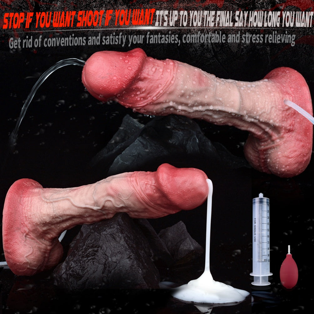 Squirting Dildo Flesh Tone 9.6 Inch – Dual-Layer Bareskin Realistic Silicone | Domlust