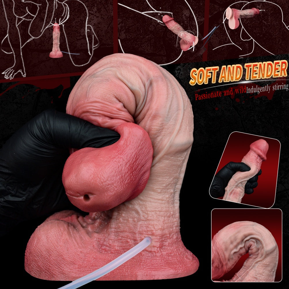 Squirting Dildo Flesh Tone 9.6 Inch – Dual-Layer Bareskin Realistic Silicone | Domlust