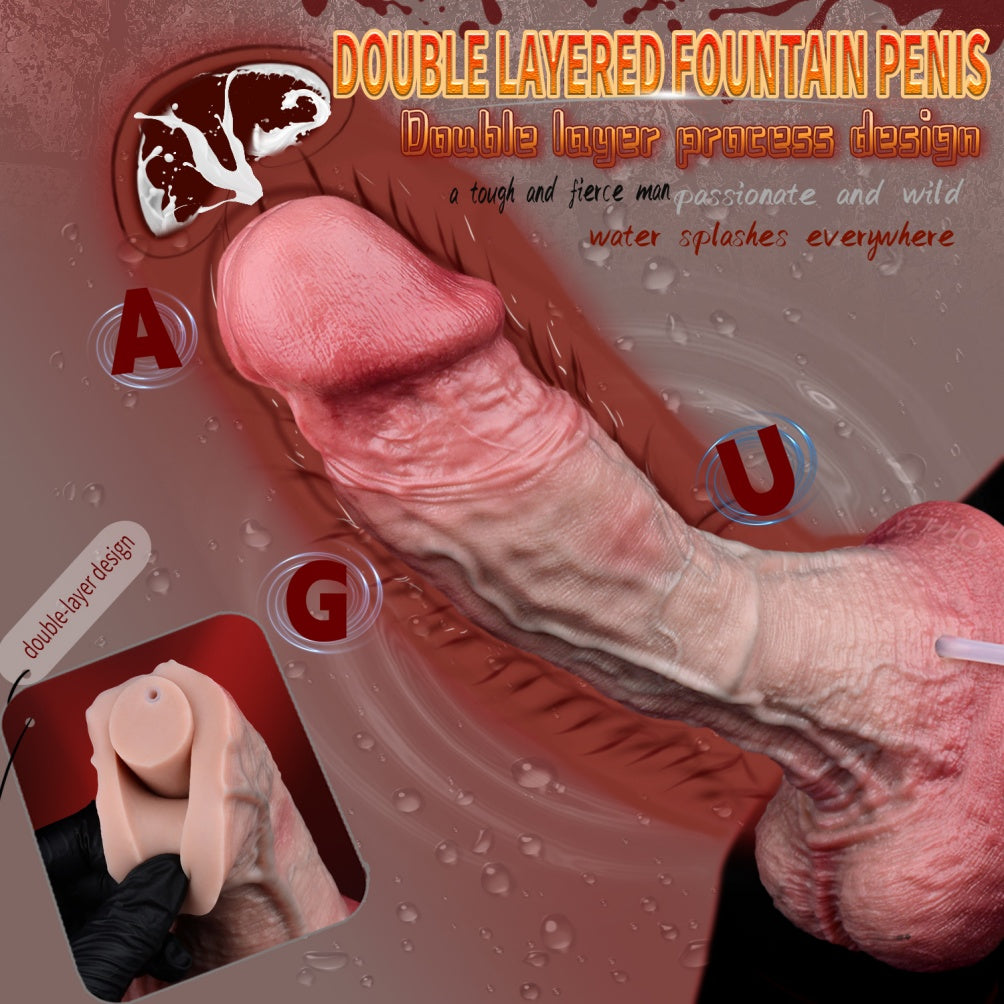 Squirting Dildo Flesh Tone 9.6 Inch – Dual-Layer Bareskin Realistic Silicone | Domlust
