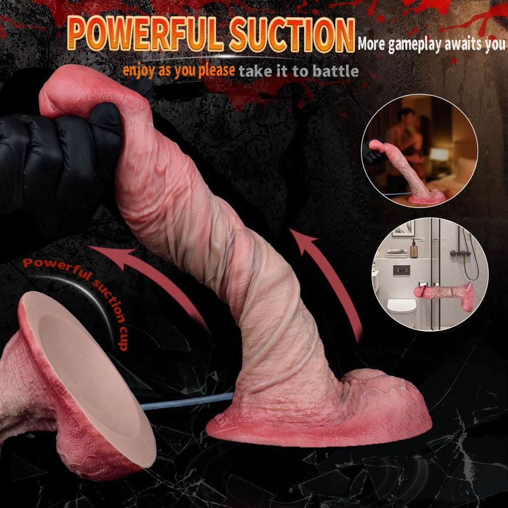 Squirting Dildo Flesh Tone 9.6 Inch – Dual-Layer Bareskin Realistic Silicone | Domlust