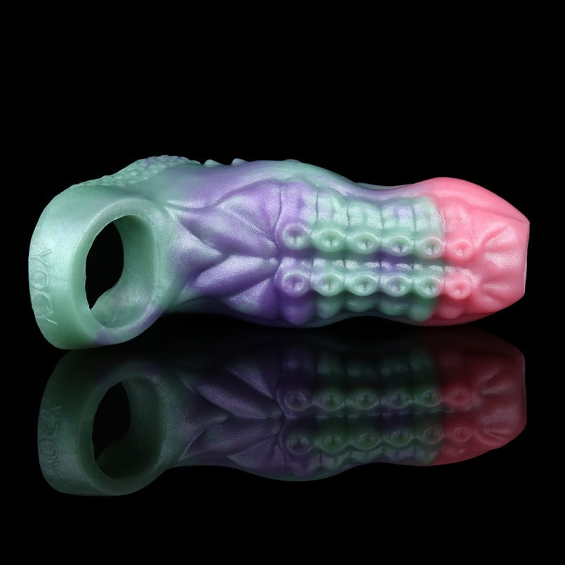 Fantasy Textured Nodule Penis Sleeve Stretcher – Male Sex Toys Silicone Cock Extender