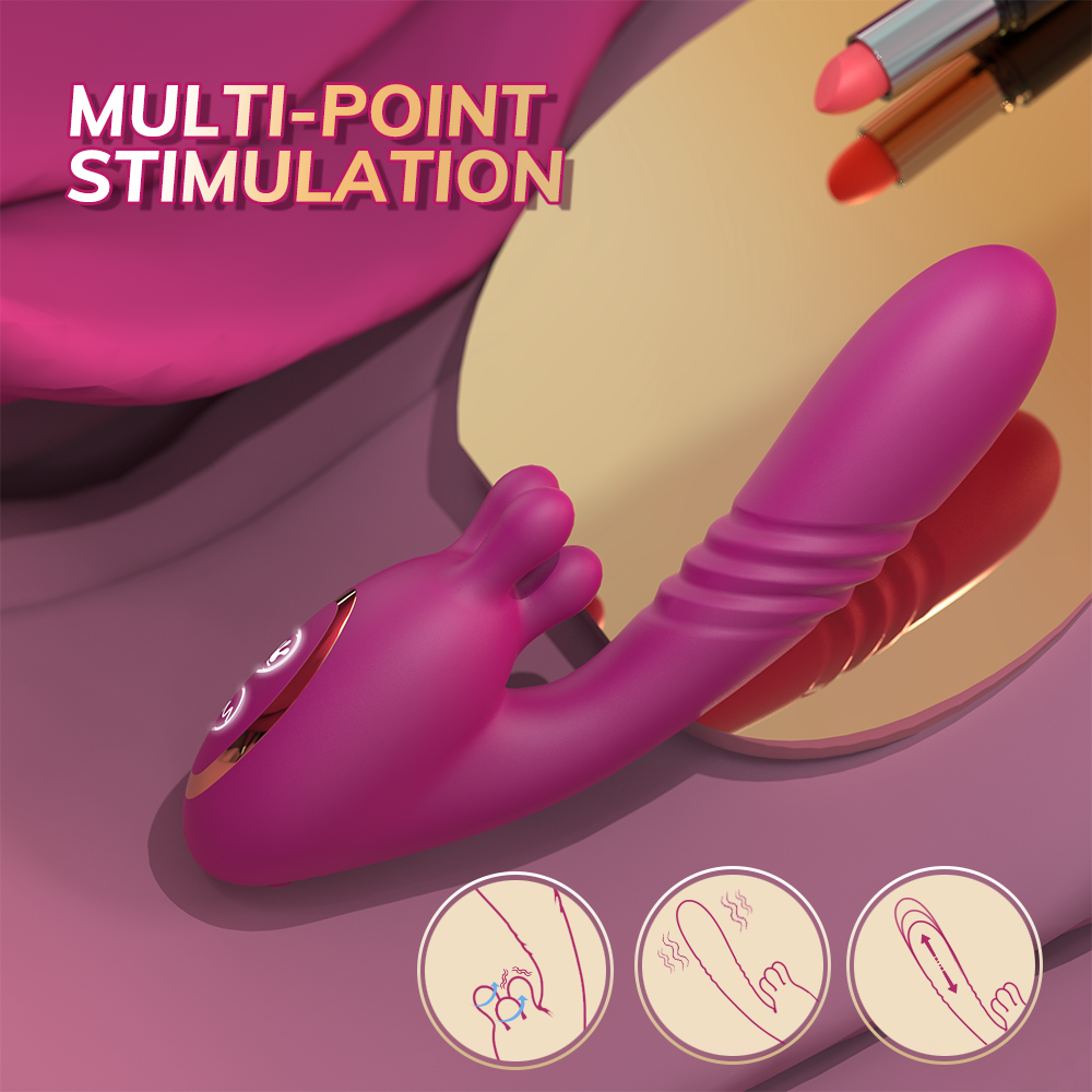 Fantasy Silicone Insertable Thrusting Dildo G-Spot Vibrator – Female Vaginal Stimulator