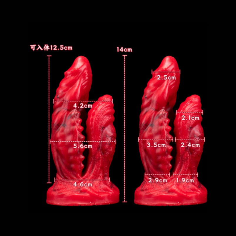 Domlust Double-Ended Dragon Dildo – Platinum Silicone Dual Penetration Fantasy Toy