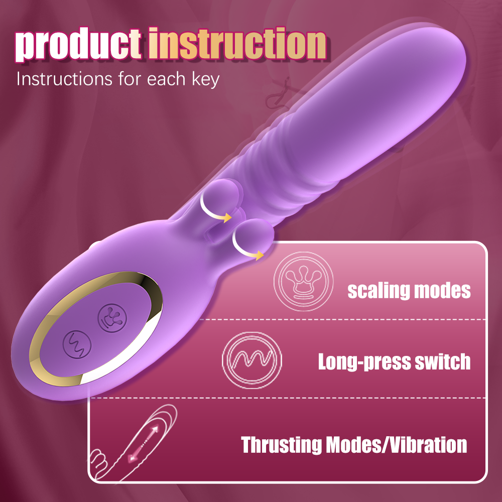 Fantasy Silicone Insertable Thrusting Dildo G-Spot Vibrator – Female Vaginal Stimulator