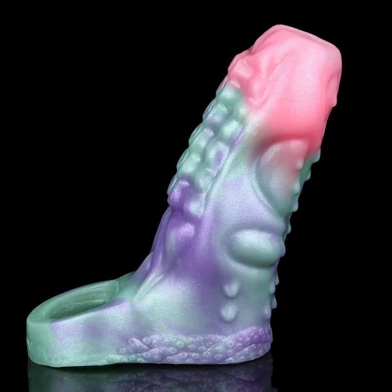 Fantasy Textured Nodule Penis Sleeve Stretcher – Male Sex Toys Silicone Cock Extender