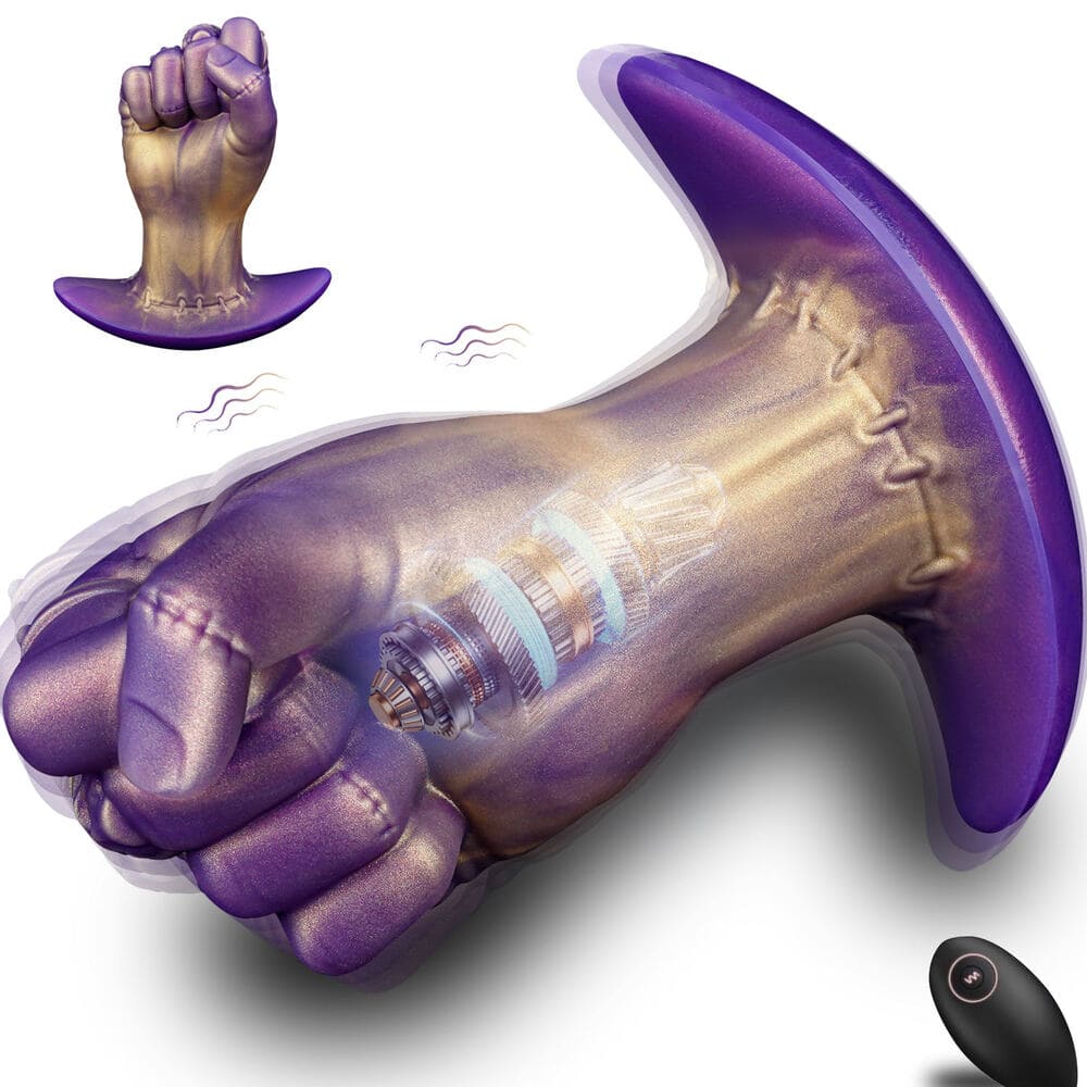 AoTuo-Silicone-Vibrating-Fist-Anal-Plug-with-Remote-Control