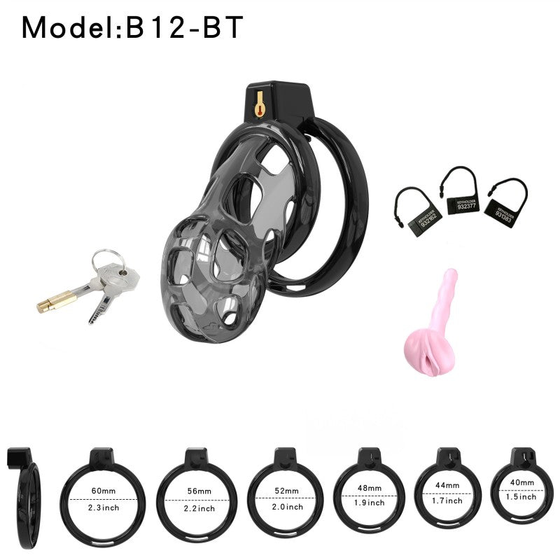Soft Cobra Chastity Cage Set – Flexible Silicone Cobra Cage with 6 Rings & Lock System