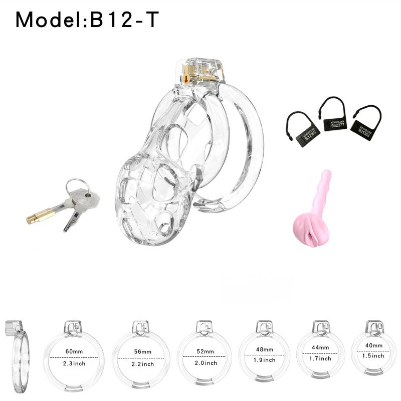 Soft Cobra Chastity Cage Set – Flexible Silicone Cobra Cage with 6 Rings & Lock System