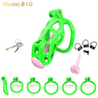 3D Printed Male Chastity Cage with Lock & 5 Rings – Resin Virginity Device for Men