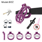 3D Printed Male Chastity Cage – Resin Lock with Strap & Perforated Ring Design for Men