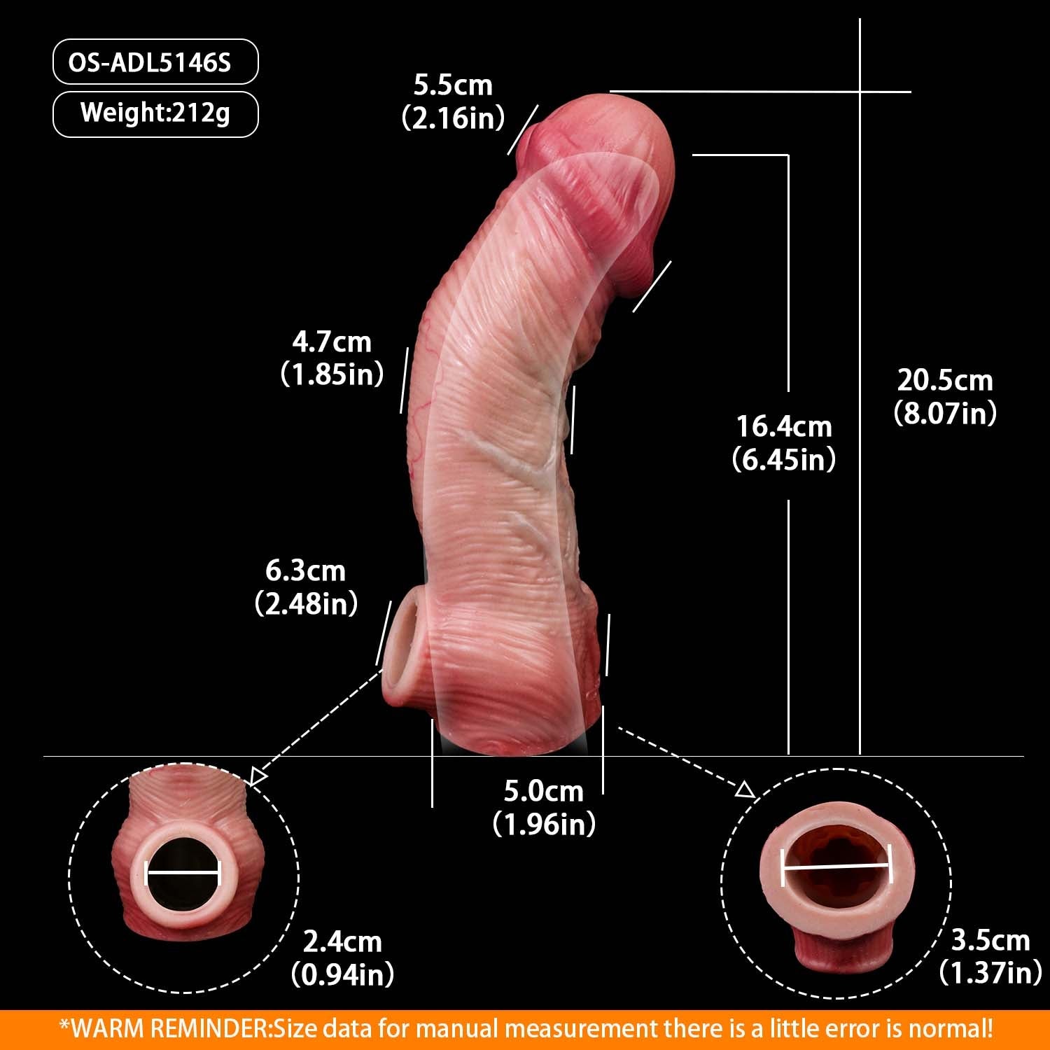 Muscle-Flex Realistic Cock Sleeve — Platinum Silicone Penis Extender for Bigger, Longer, More Intense Sex