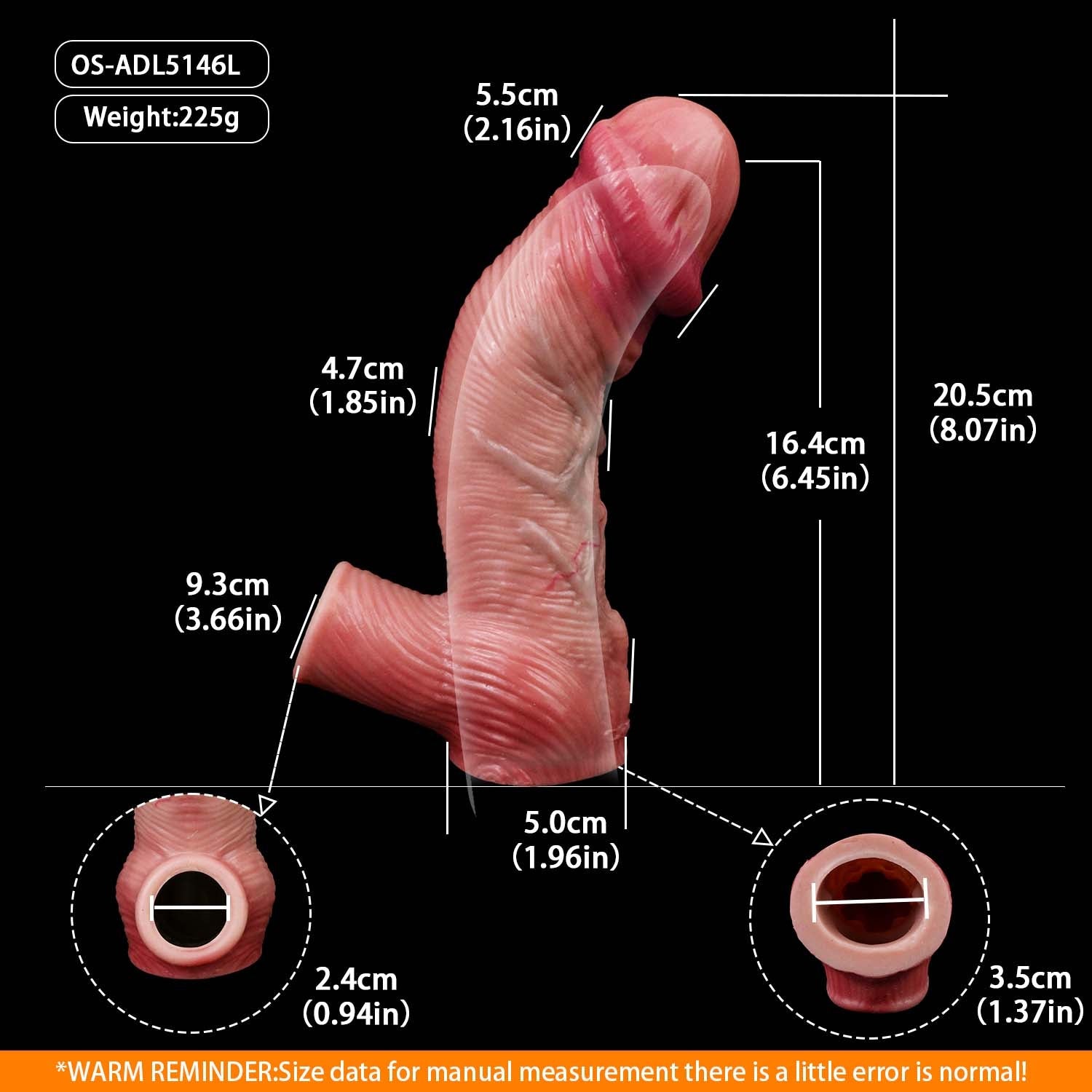 Muscle-Flex Realistic Cock Sleeve — Platinum Silicone Penis Extender for Bigger, Longer, More Intense Sex