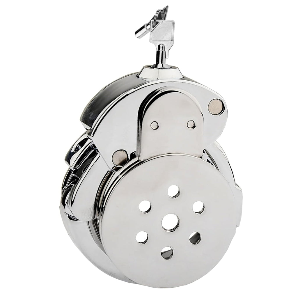 Medical-Grade Stainless Steel Male Chastity Cage | 6-Level Adjustable Cock Cage (32–50mm) | Adult BDSM Sex Toy for Chastity & Bondage Play