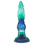 Domlust Fantasy Monster Knot Dildo – Platinum Silicone Alien Spike Texture Knotted Suction Cup Sex Toy
