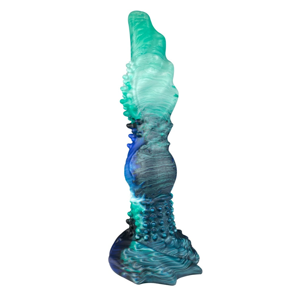 Domlust Fantasy Monster Knot Dildo – Platinum Silicone Alien Spike Texture Knotted Suction Cup Sex Toy