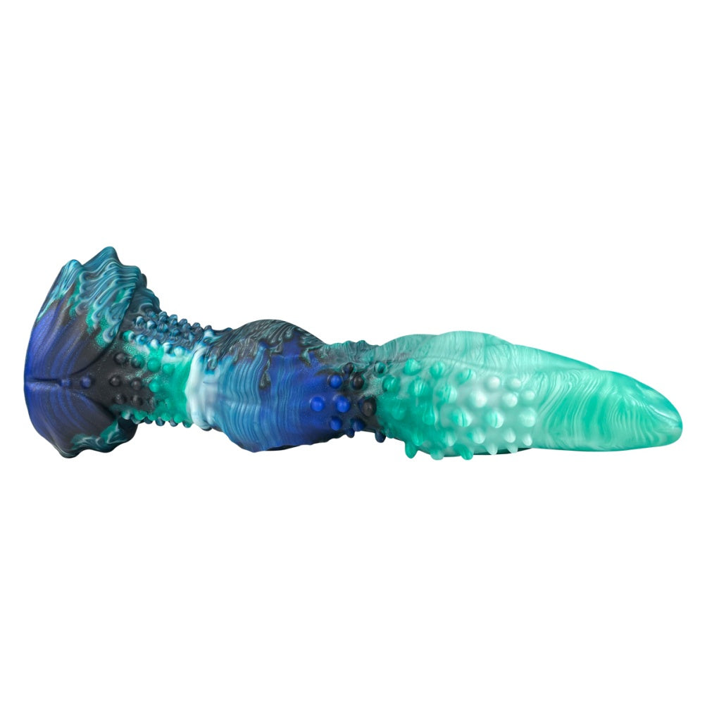 Domlust Fantasy Monster Knot Dildo – Platinum Silicone Alien Spike Texture Knotted Suction Cup Sex Toy