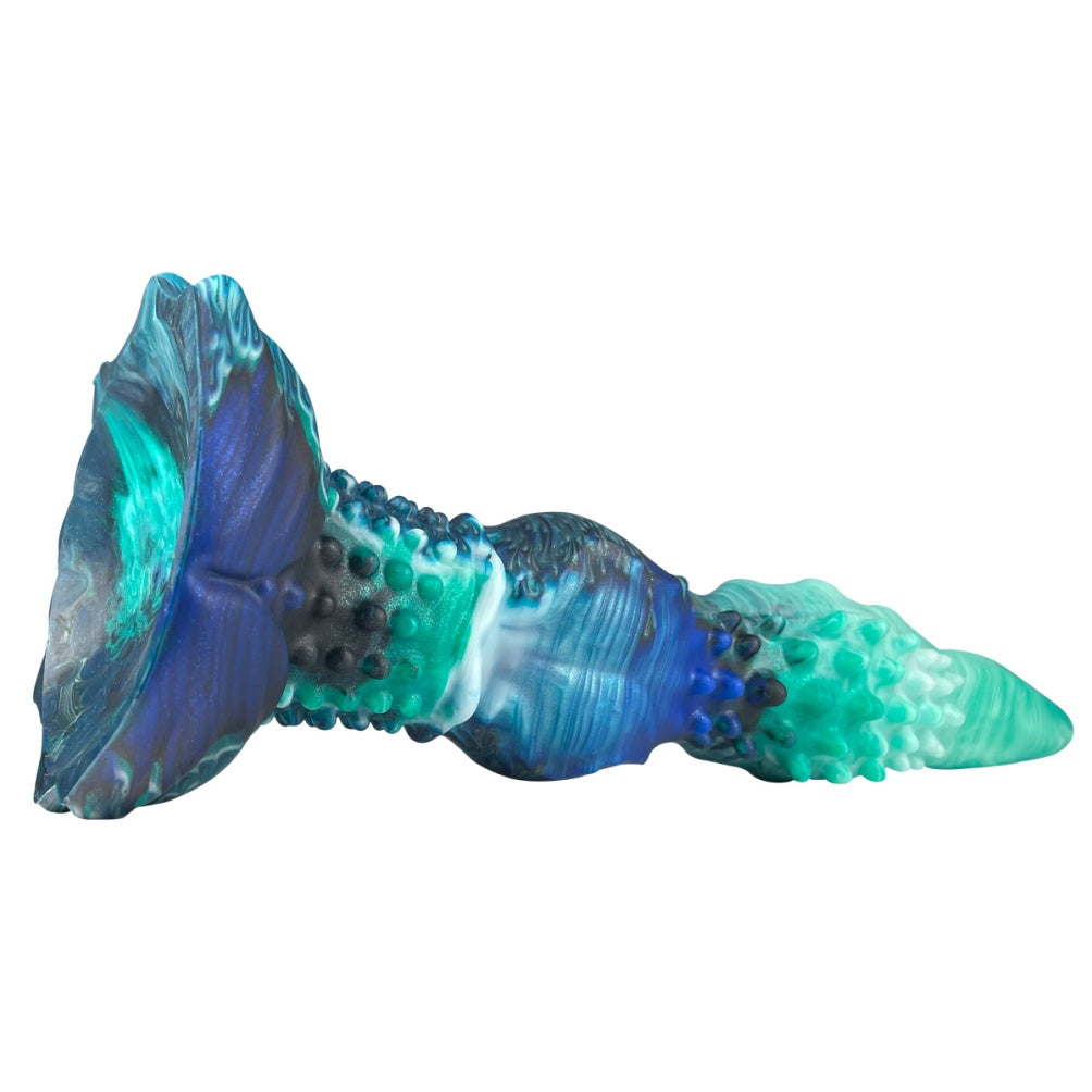 Domlust Fantasy Monster Knot Dildo – Platinum Silicone Alien Spike Texture Knotted Suction Cup Sex Toy