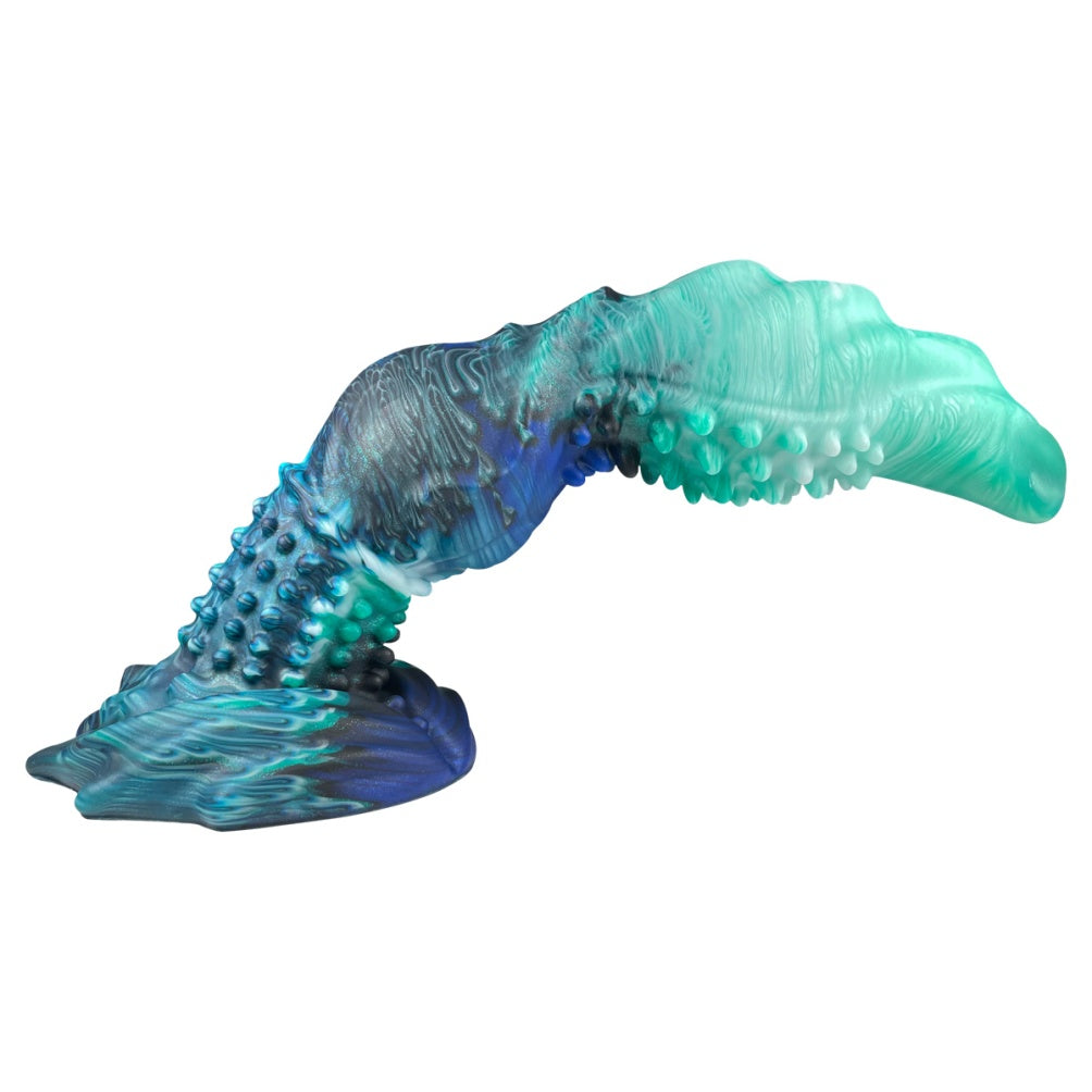 Domlust Fantasy Monster Knot Dildo – Platinum Silicone Alien Spike Texture Knotted Suction Cup Sex Toy