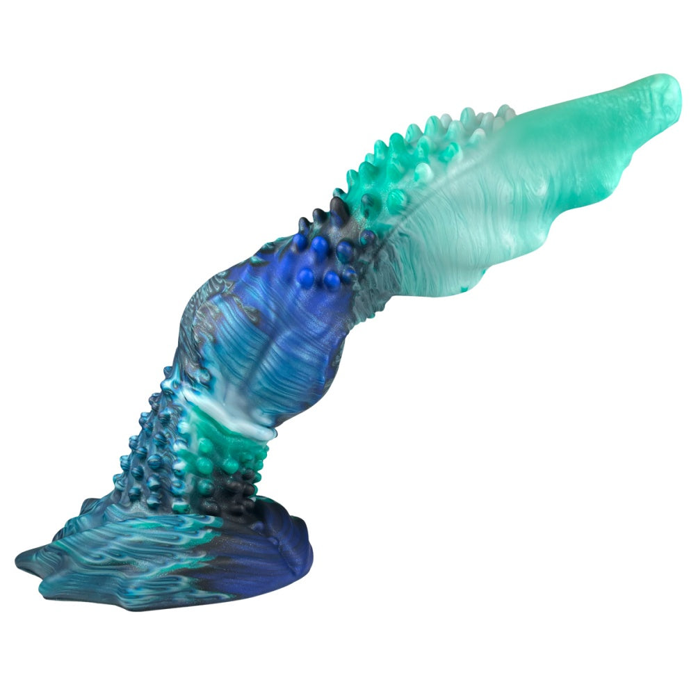 Domlust Fantasy Monster Knot Dildo – Platinum Silicone Alien Spike Texture Knotted Suction Cup Sex Toy