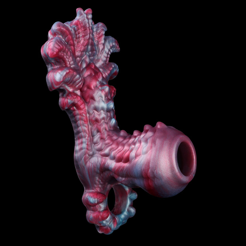 Fantasy Alien Cock Sleeve & Grinder Sex Toy — Platinum Silicone 2-in-1 Penis Extender for Couples