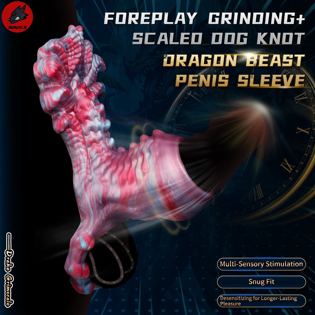 Fantasy Alien Cock Sleeve & Grinder Sex Toy — Platinum Silicone 2-in-1 Penis Extender for Couples