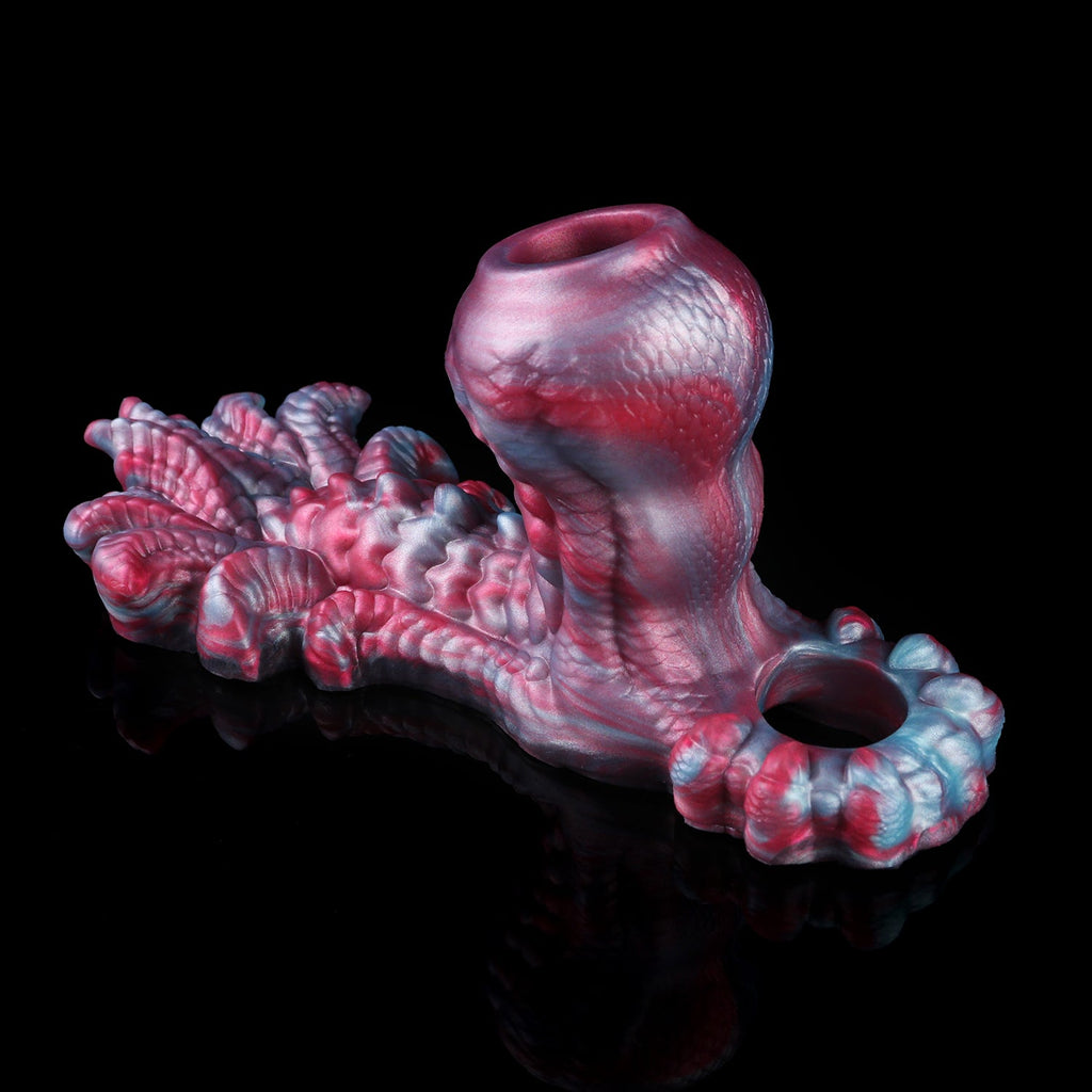Fantasy Alien Cock Sleeve & Grinder Sex Toy — Platinum Silicone 2-in-1 Penis Extender for Couples