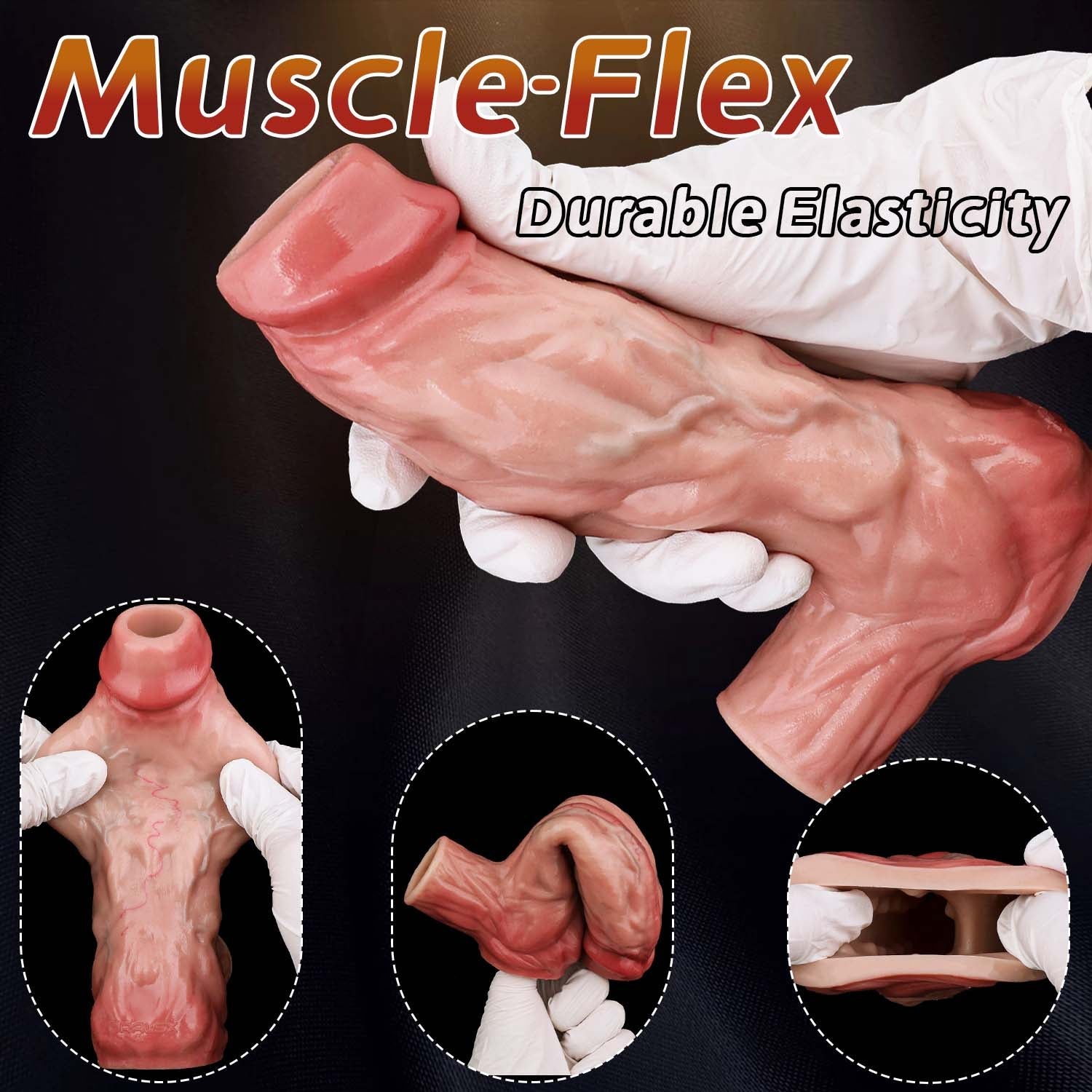 Realistic Veined Silicone Cock Sleeve with Locking Ring – Platinum Penis Extender That Adds Size, Texture & Stamina