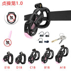 Black Viper Chastity Cage – 5 Sizes Available, Wearable Base Ring Design