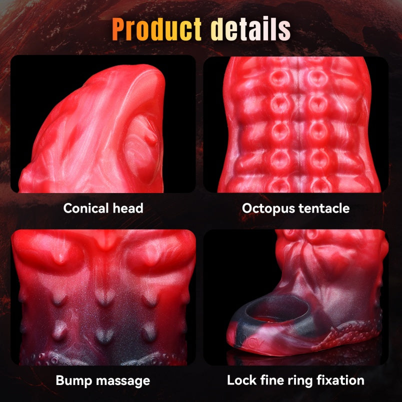 Octopus Dildo Vibrating Cock Sleeve - Fantasy Tentacledildo Penis Extender Masturbation
