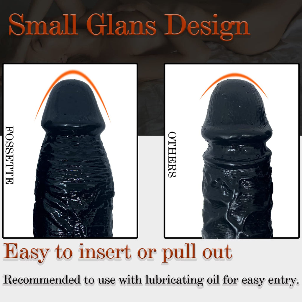 Huge Black Dildo Butt Plug - 13-inch Long Strapless Realistic Anal Dildo Silicone Sex Toy