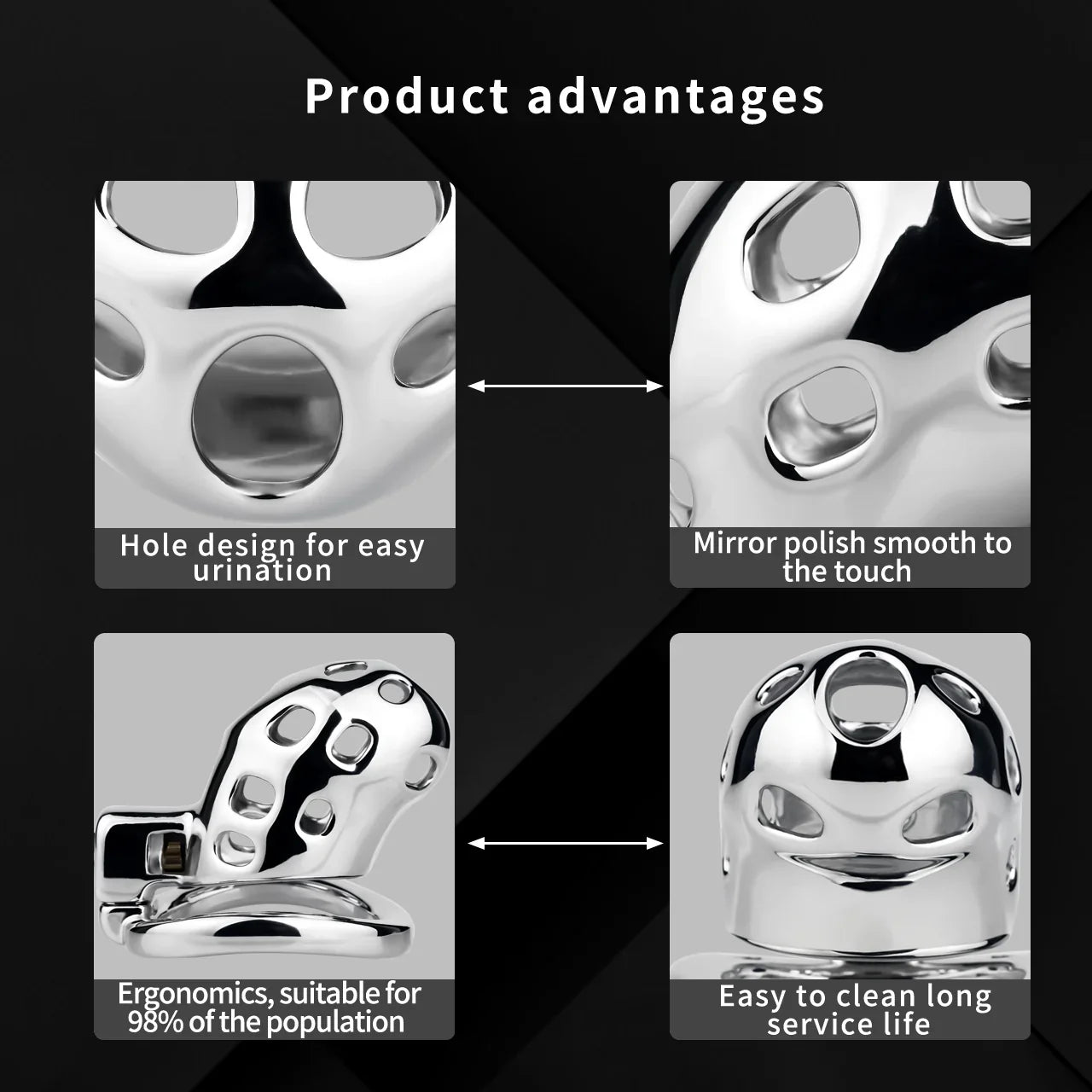 Breathable Aluminum Chastity Cage | Lightweight Mirror Polished Metal Chastity Device