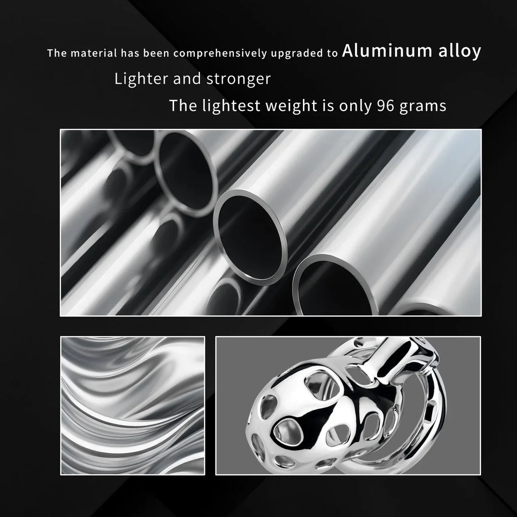 Breathable Aluminum Chastity Cage | Lightweight Mirror Polished Metal Chastity Device
