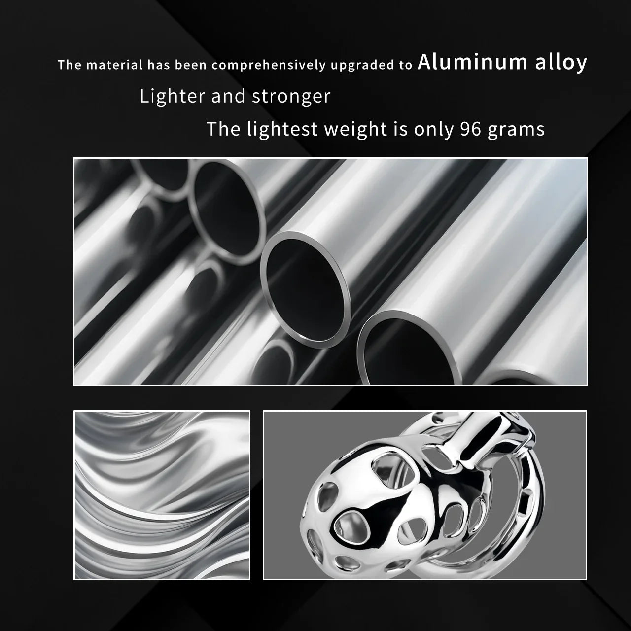 Breathable Aluminum Chastity Cage | Lightweight Mirror Polished Metal Chastity Device