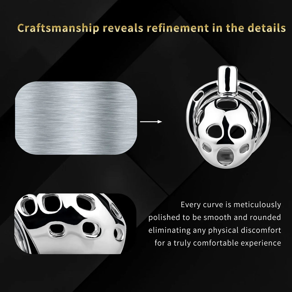 Breathable Aluminum Chastity Cage | Lightweight Mirror Polished Metal Chastity Device