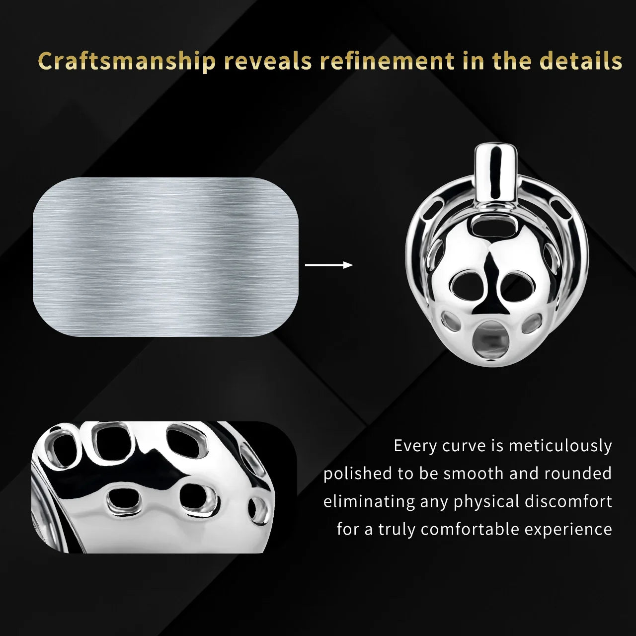 Breathable Aluminum Chastity Cage | Lightweight Mirror Polished Metal Chastity Device
