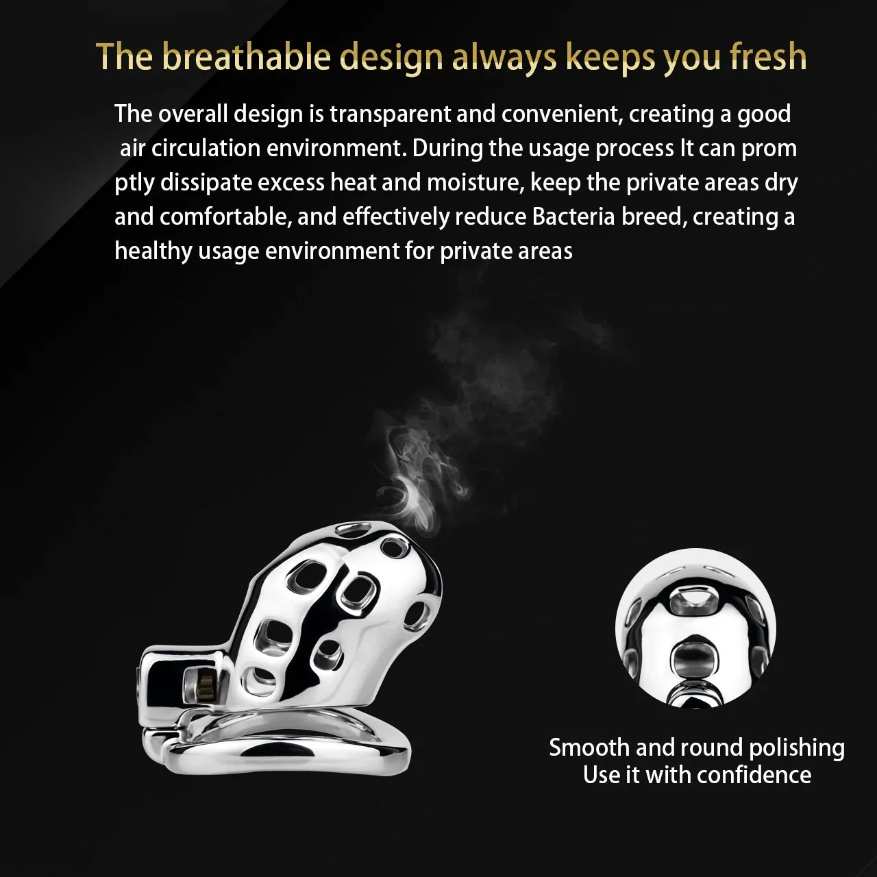 Breathable Aluminum Chastity Cage | Lightweight Mirror Polished Metal Chastity Device