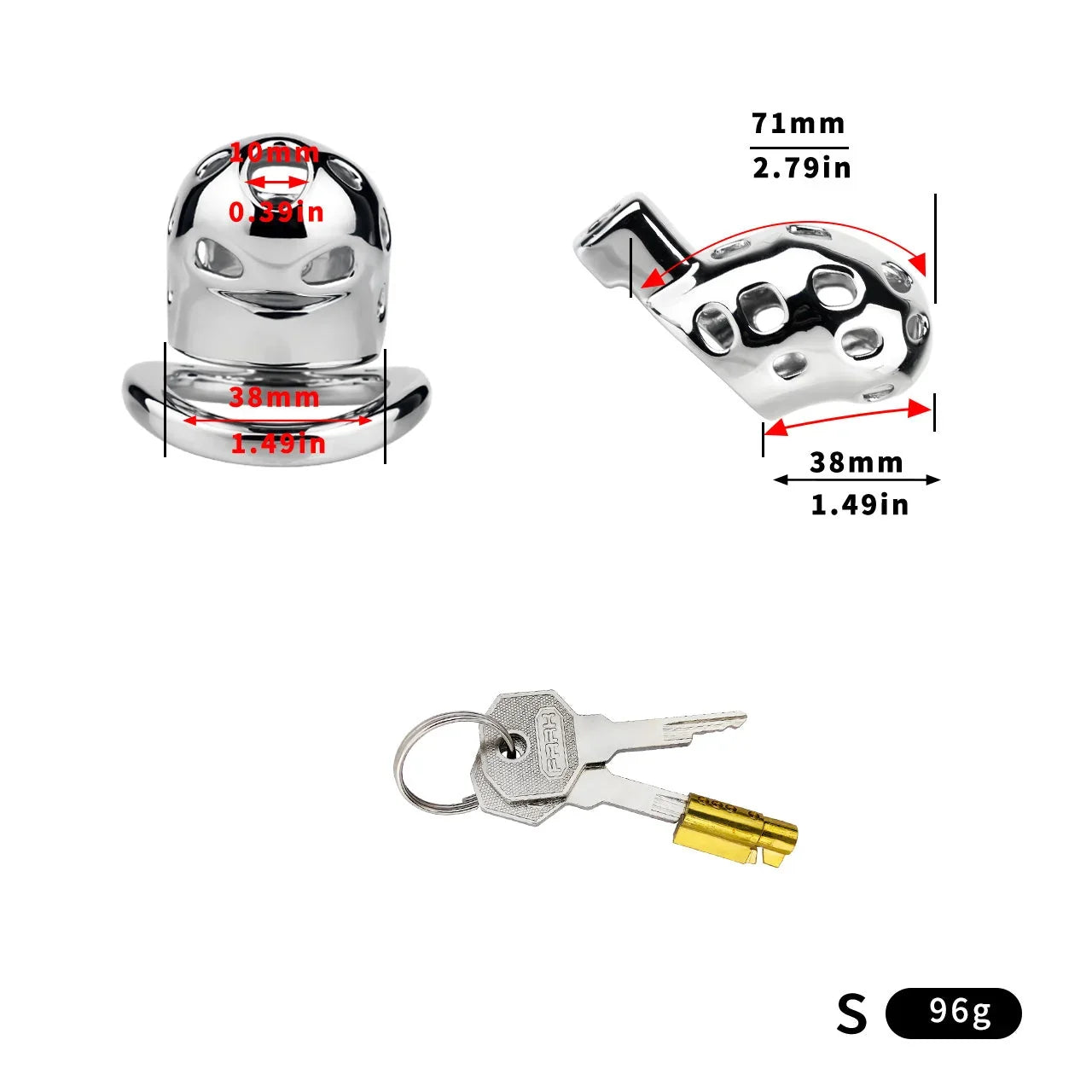Breathable Aluminum Chastity Cage | Lightweight Mirror Polished Metal Chastity Device