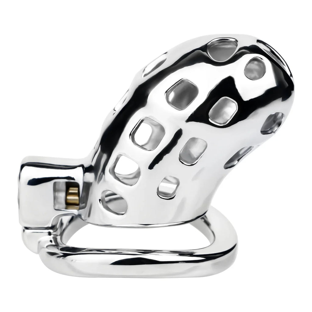 Breathable Aluminum Chastity Cage | Lightweight Mirror Polished Metal Chastity Device