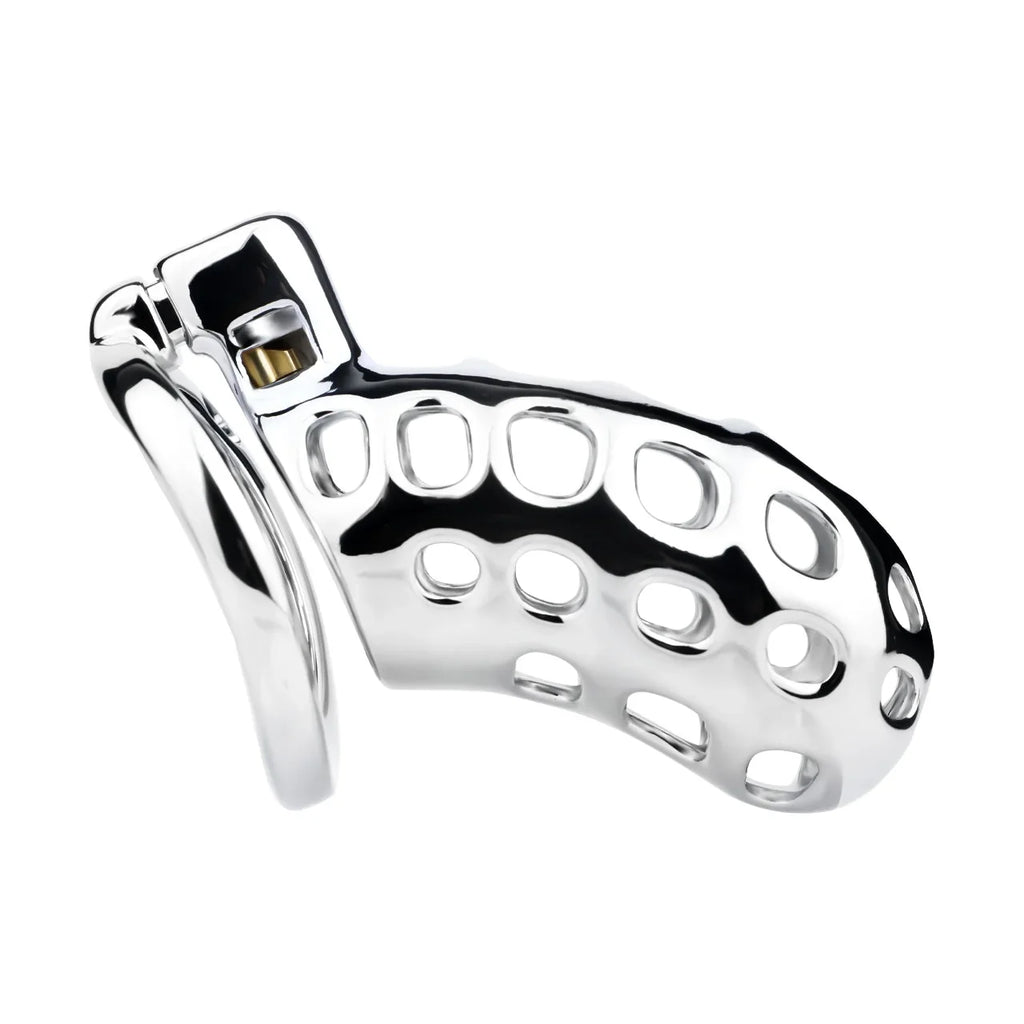 Breathable Aluminum Chastity Cage | Lightweight Mirror Polished Metal Chastity Device