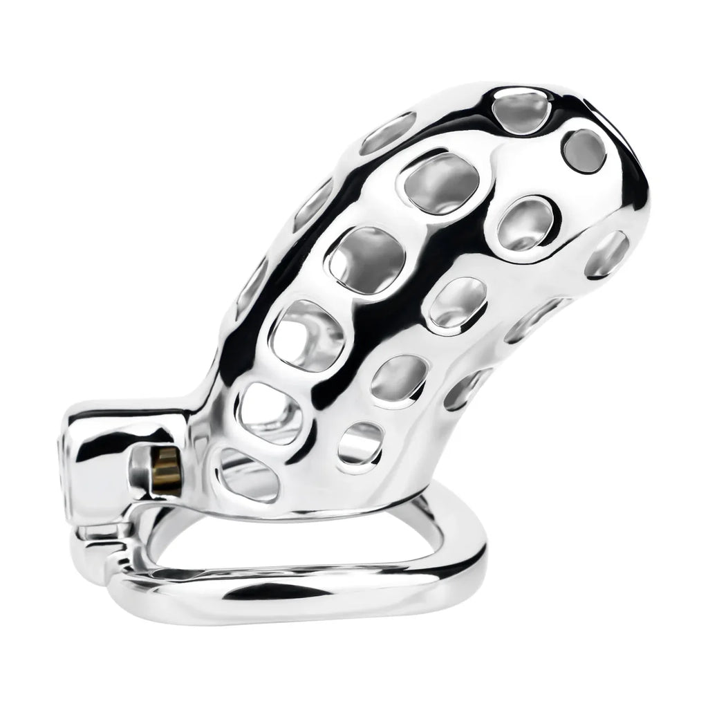 Breathable Aluminum Chastity Cage | Lightweight Mirror Polished Metal Chastity Device