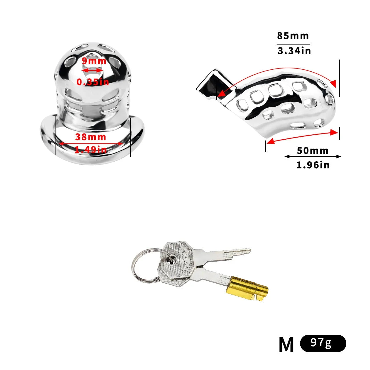 Breathable Aluminum Chastity Cage | Lightweight Mirror Polished Metal Chastity Device
