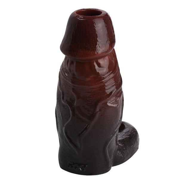 Black Cock Sleeve Sex Toy for Men - Ebony Big Girth Enlarger Cockring Penis Sheath