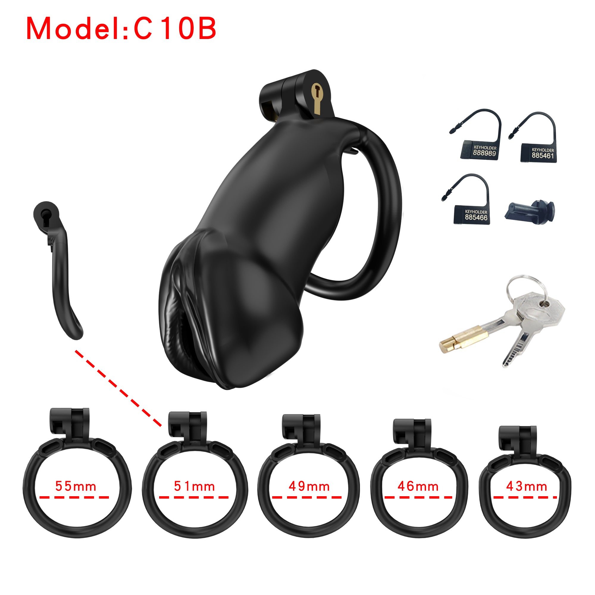 Resin Labia Chastity Lock with Perforated Design for Belt Use