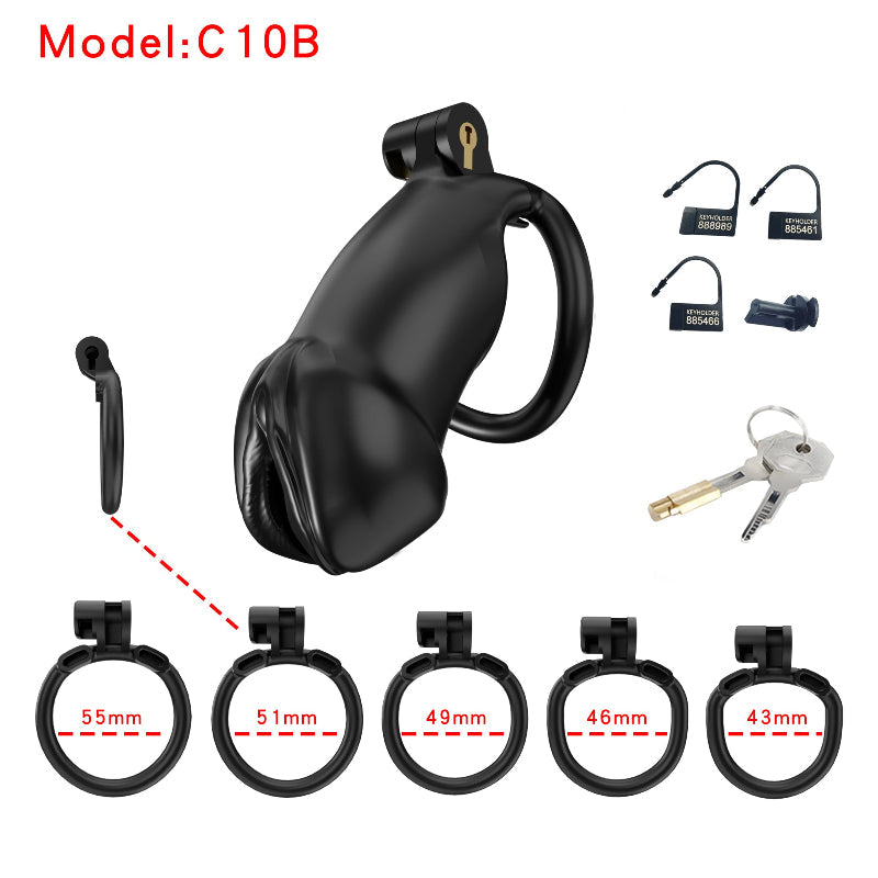 Resin Labia Chastity Lock with Perforated Design for Belt Use