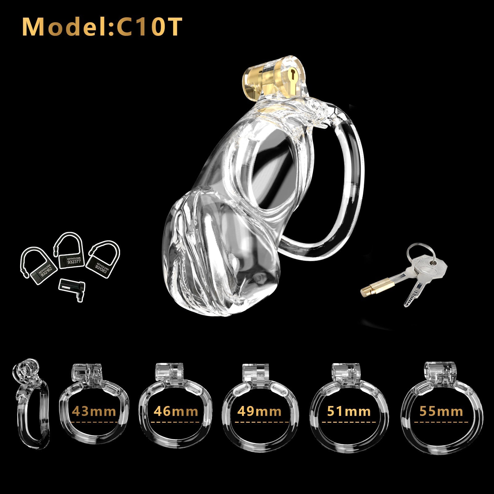 Resin Labia Chastity Lock with Perforated Design for Belt Use