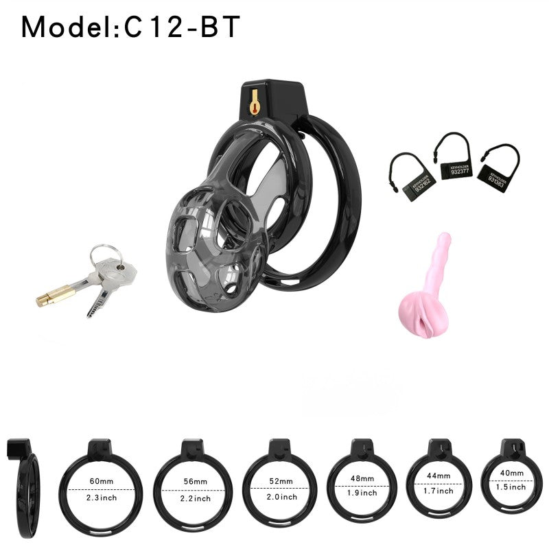 Soft Cobra Chastity Cage Set – Flexible Silicone Cobra Cage with 6 Rings & Lock System