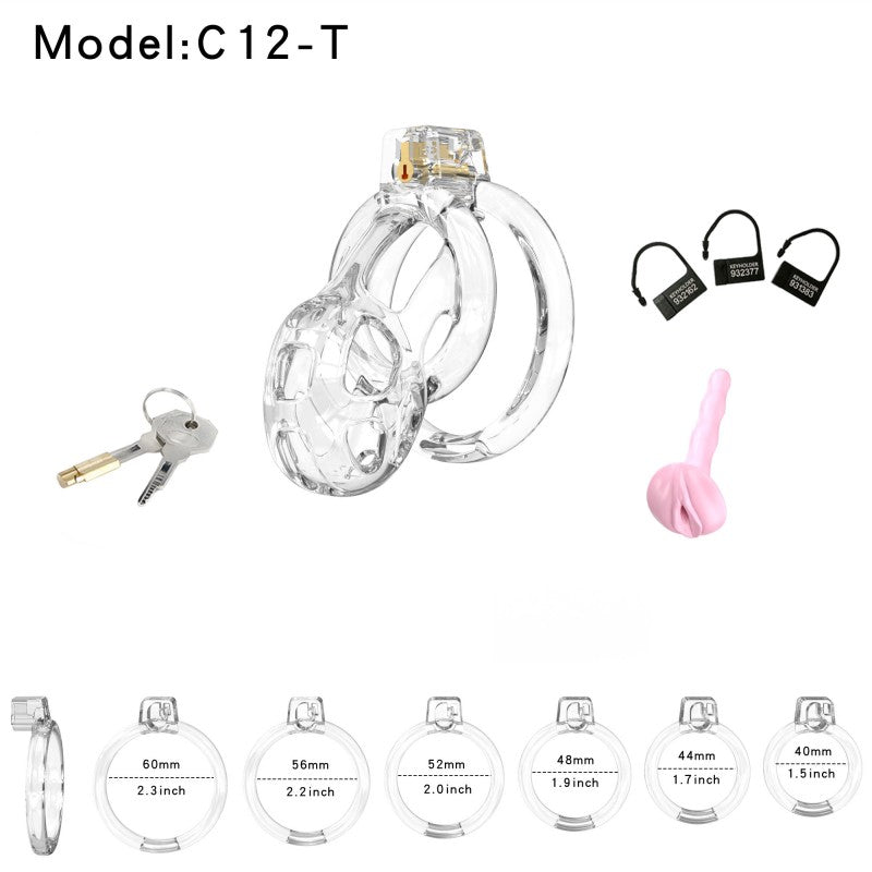 Soft Cobra Chastity Cage Set – Flexible Silicone Cobra Cage with 6 Rings & Lock System