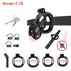 Black Viper Chastity Cage – 5 Sizes Available, Wearable Base Ring Design